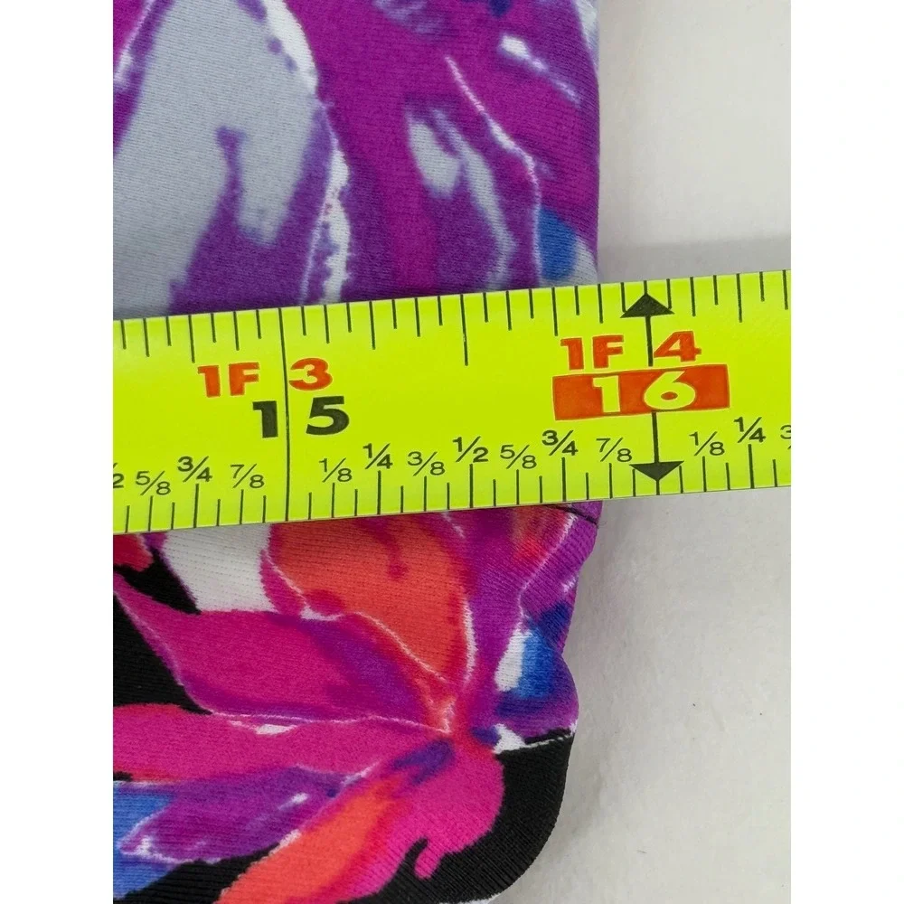 St John's Bay Sz 18W‎ Black Tropical Floral V-Neck Tankini Swim Top Women's $54